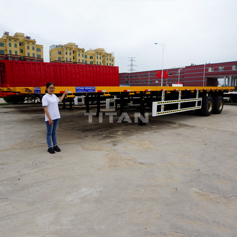 2 axle 40ft flatbed container transportation trailers supplier