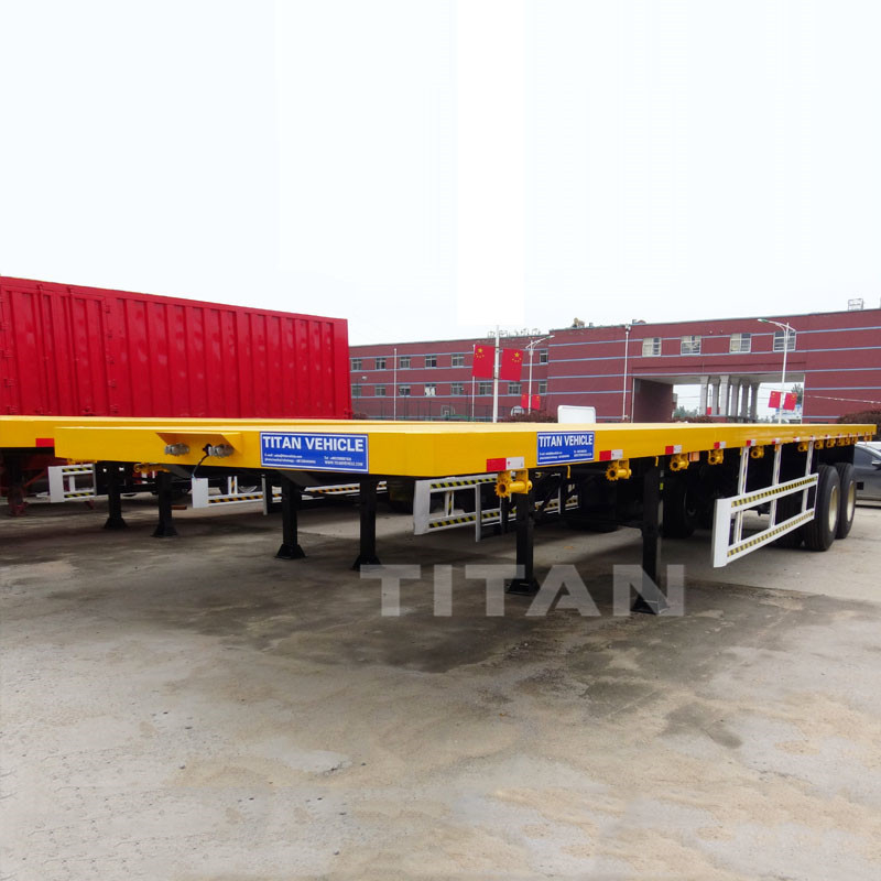 cargo ship 50 ton two-axle flatbed 40&quot; platform trailer supplier