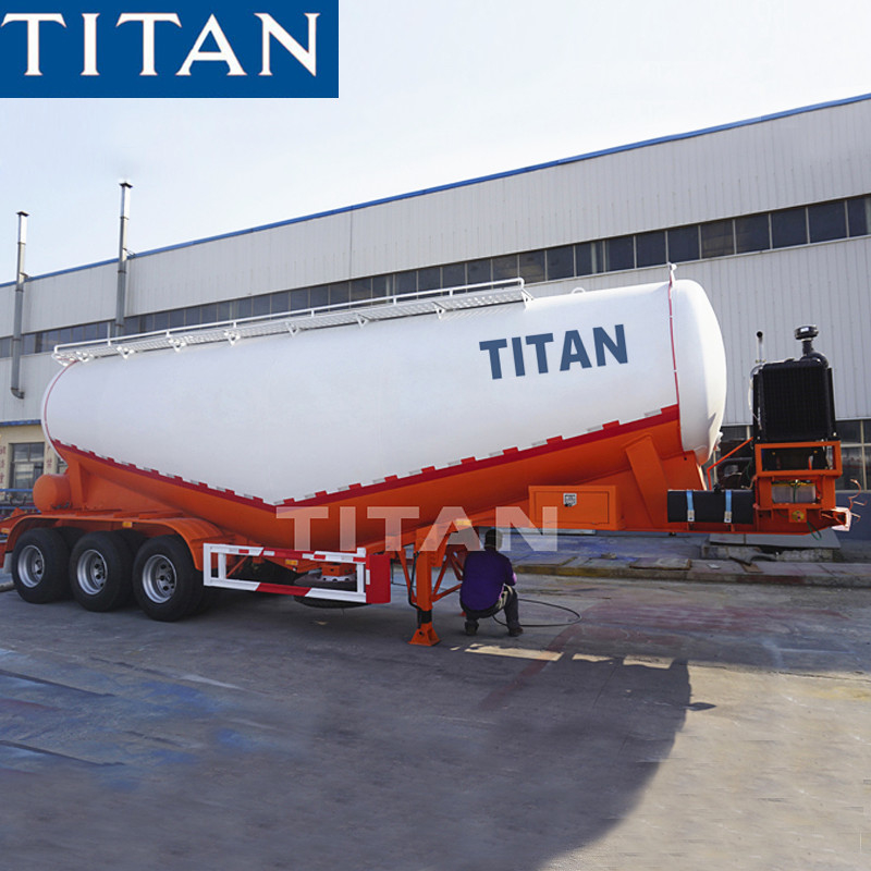 TITAN 40ton/50ton Dry bulk trailers 3 axles  bulk lime powder tanker semi trailer  bulk cement trailer supplier