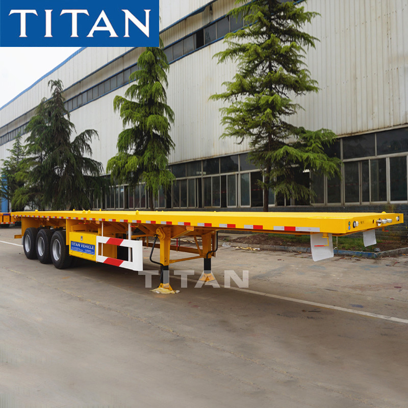 TITAN tri axle 40 foot flat bed trailer 50 ton flatbed semi trailer for sale supplier