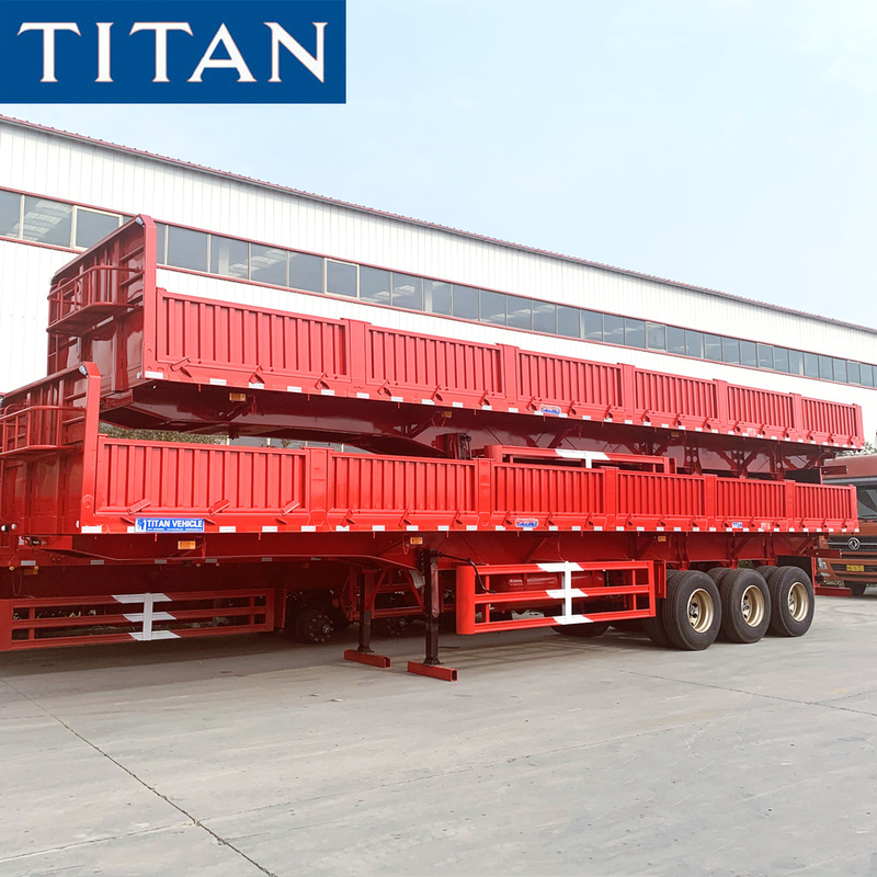 TITAN 50-60 Ton Dry Cargo High Sided Drop Side Trailers For Sale supplier