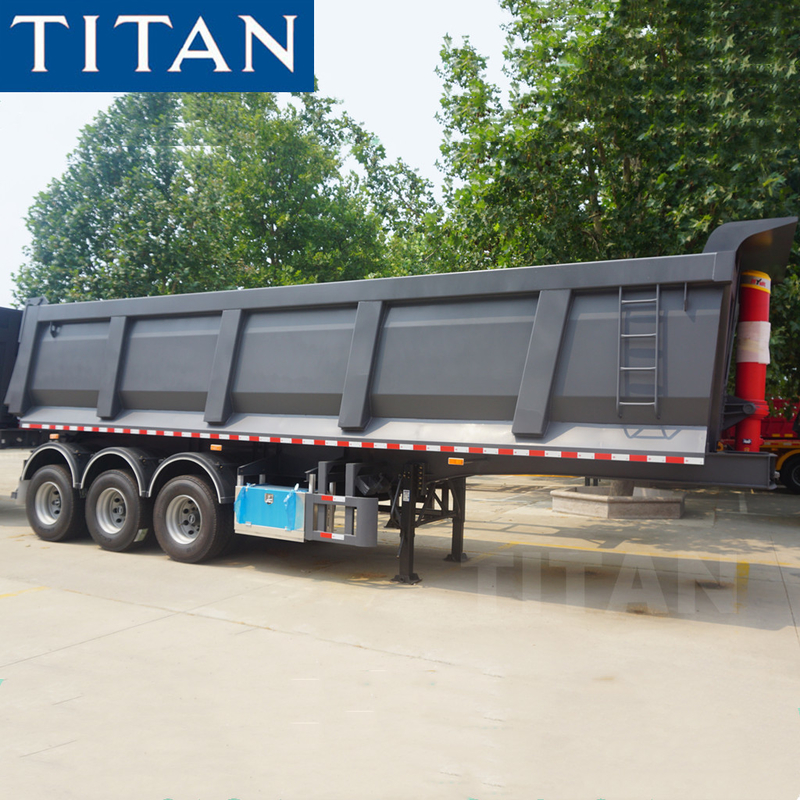 TITAN self unloading dump trailers with hydraulic cylinder for sale supplier