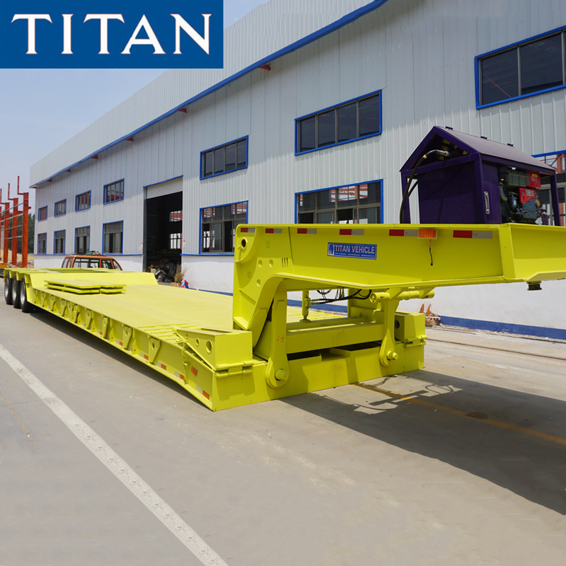 TITAN 120/150 tons heavy duty hydraulic removable detachable RGN lowboy truck trailer for sale supplier