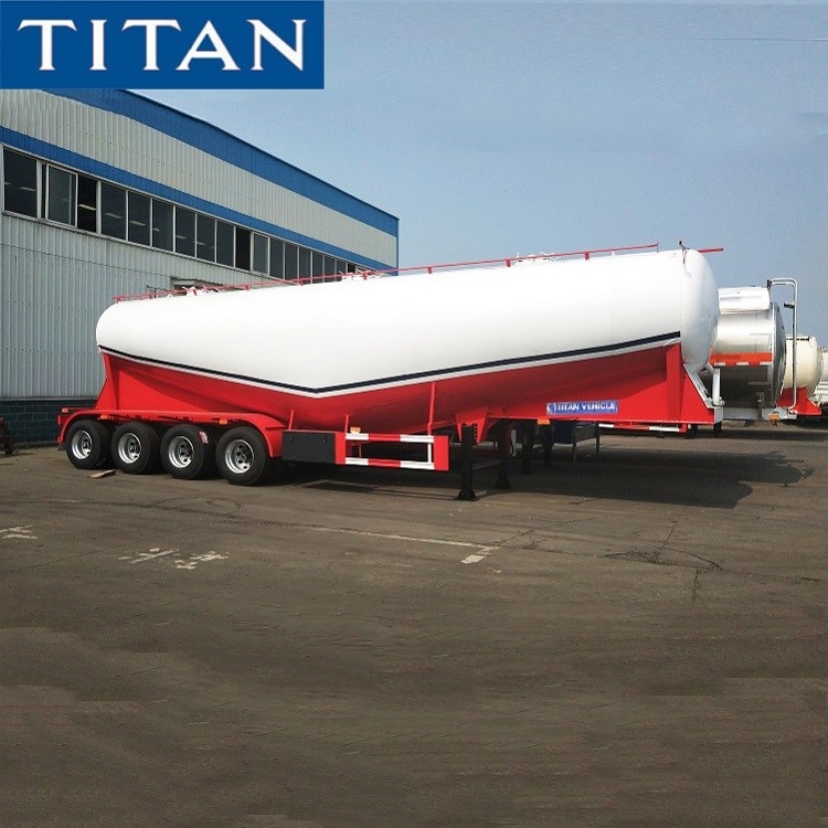 4 axles 50 tons cement powder tanker semi trailer for sale-TITAN supplier