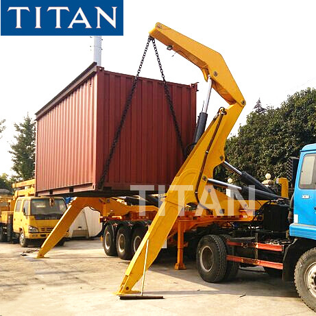 TITAN 20/40ft side loader side lift crane self unloading container trailer