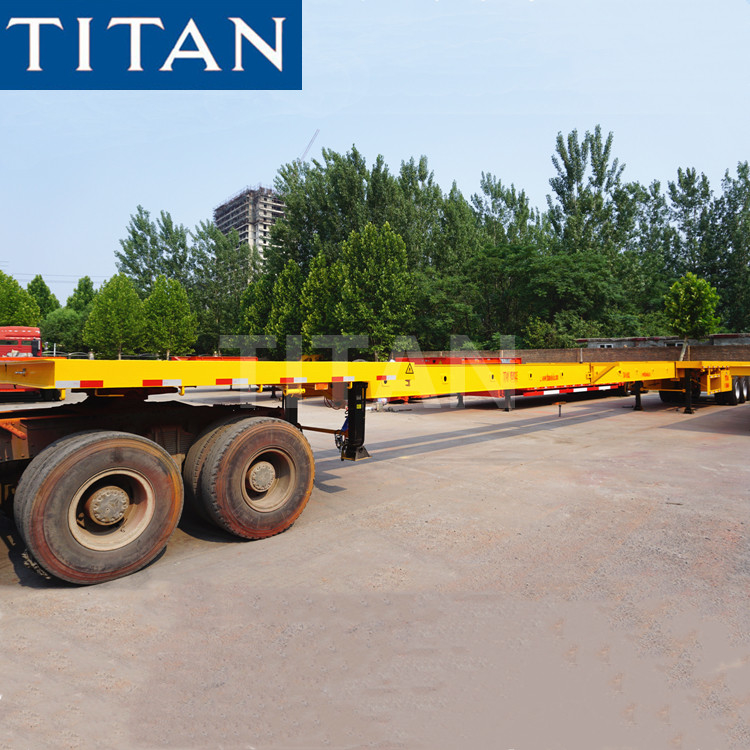 TITAN 3 axle 40/45ft extendable flatbed semi trailer for Afria supplier