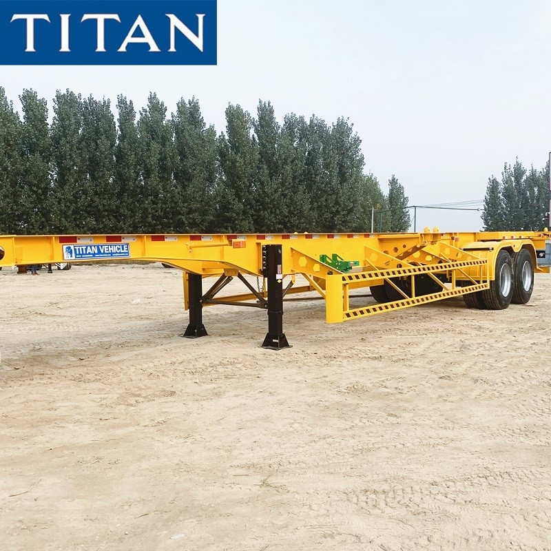 TITAN tri axle 40ft shipping container terminal trailer price supplier