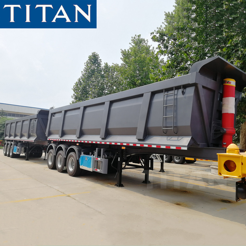 TITAN 3 axle hydraulic tractor rock semi tipper trailer for sale supplier