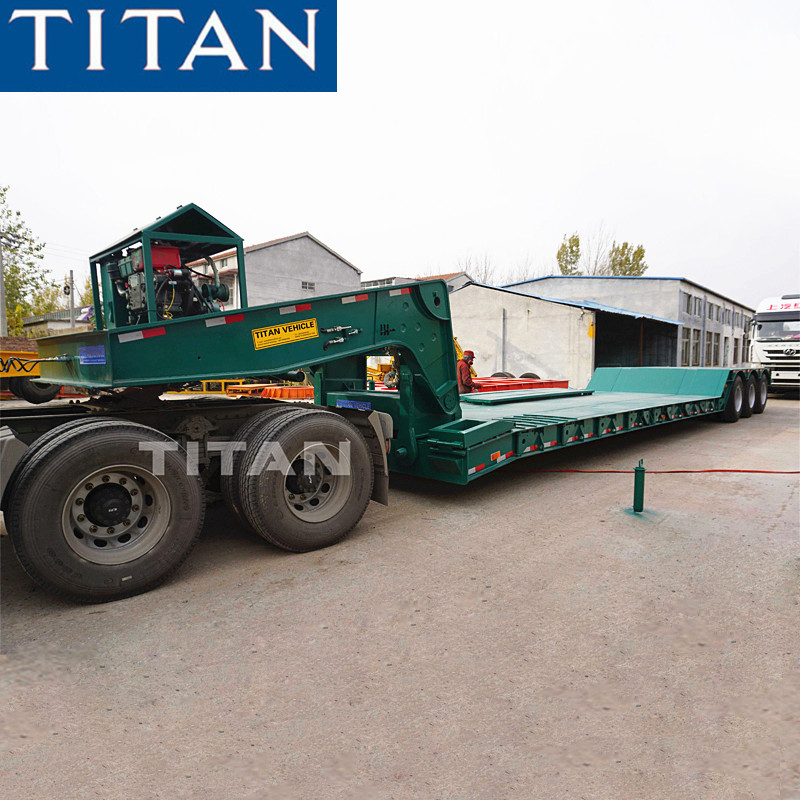 TITAN 80/100 ton folding gooseneck lowboy semi trailer for sale supplier