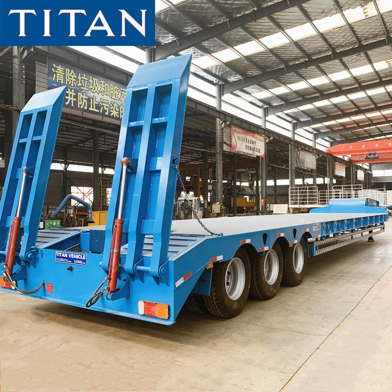 TITAN 3 axle 60/80 tonne drop step deck lowbed trcuk semi trailer supplier