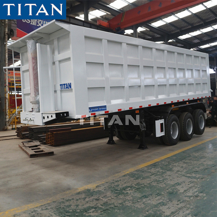 TITAN triple axle 35cbm end tilted tractor dump truck trailer supplier