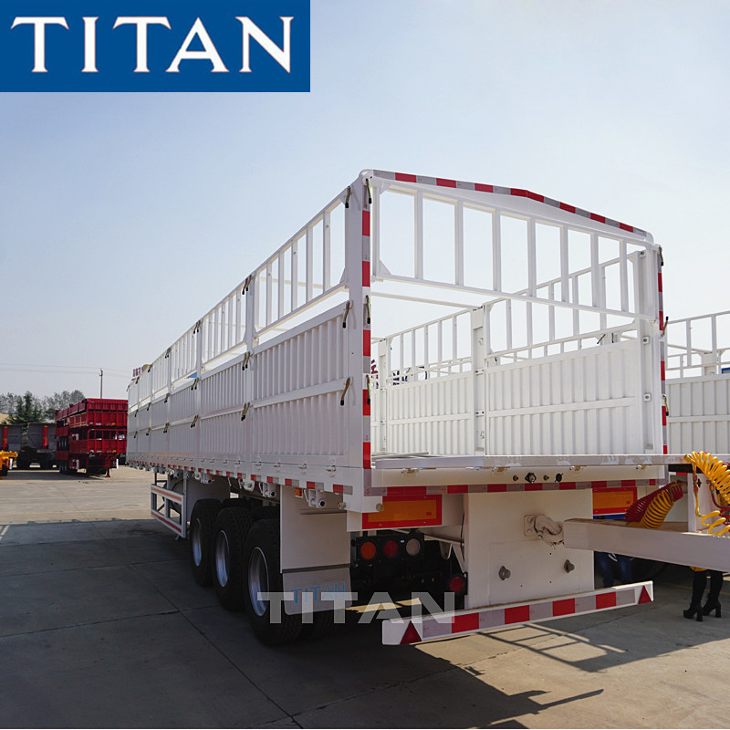 TITAN 3 axles 80 tonne grain livestock cargo fence semi trailer supplier