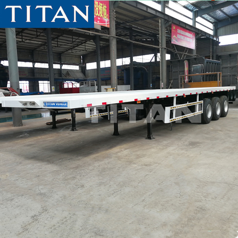 Tri axle 40 ft Container Transport Platform Semi Trailer-TITAN supplier