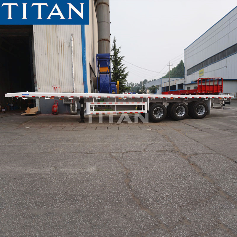 45ft flattop trailer with container pins flatbed trailer-TITAN supplier