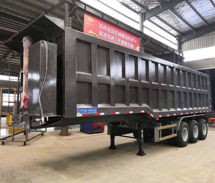 Tri axle 70/80 tons hydraulic dump tipper truck trailer for Ghana supplier