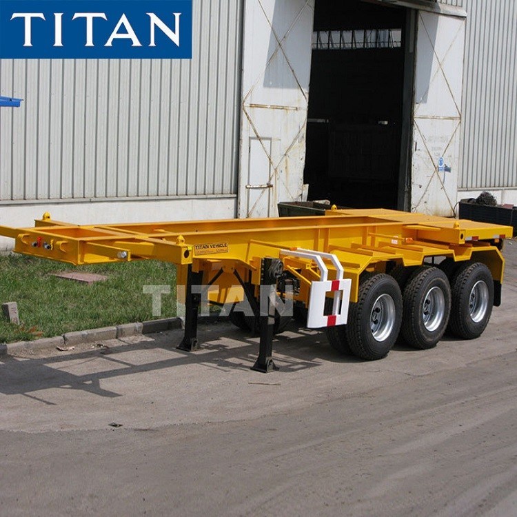 Tri axle 20/40ft container chassis skeletal trailer for sale near me