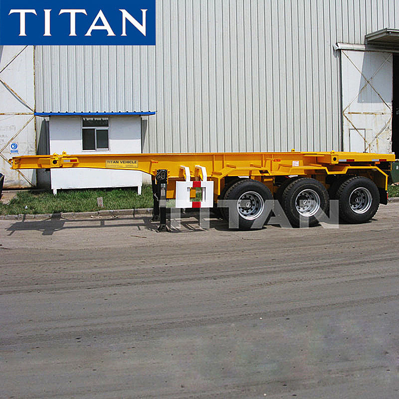 Tri axle 20/40ft container chassis skeletal trailer for sale near me