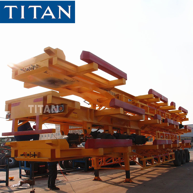 2 Axles 50 Tons Yard Terminal Container Chassis Trailer for Sale supplier