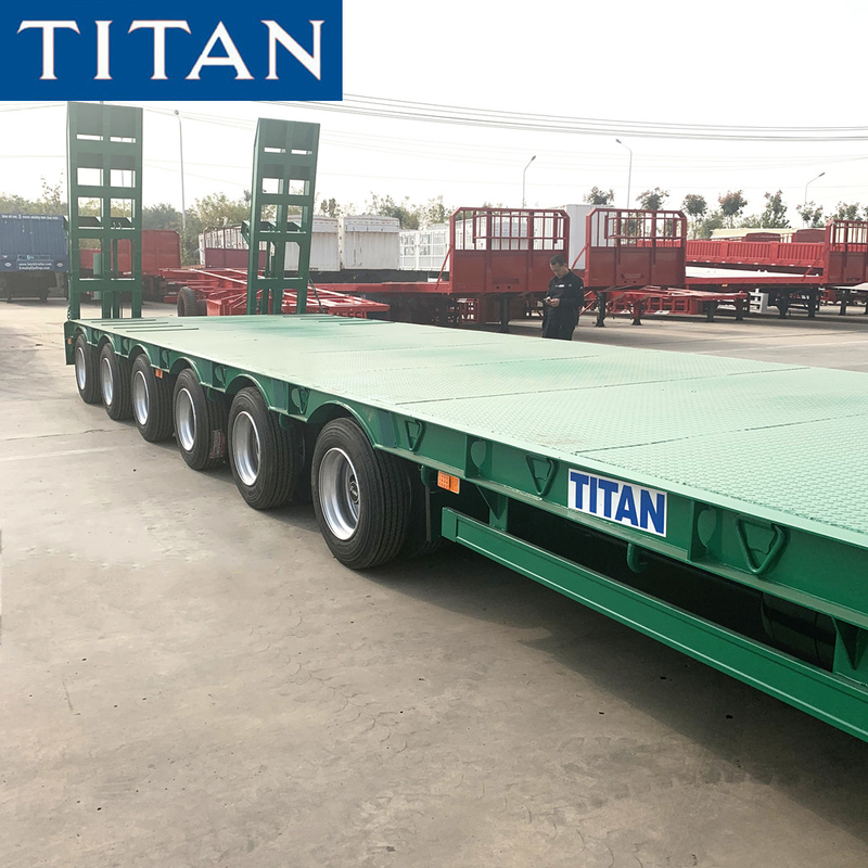 60 Tonne Construction Machinery Carrier Low Bed Trailer With Ramps supplier
