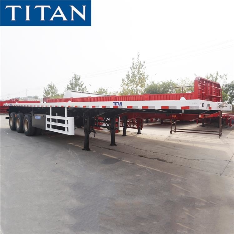 3 Axle 40ft Container Commercial Flatbed Semi Trailer supplier