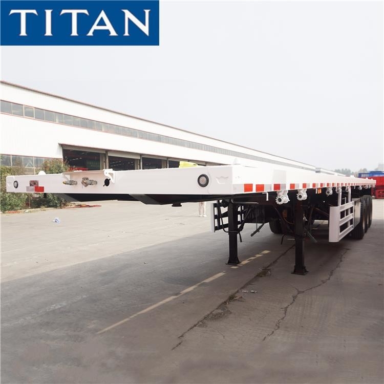 Tri Axle 40ft Container High Bed Flatbed Semi Trailer supplier