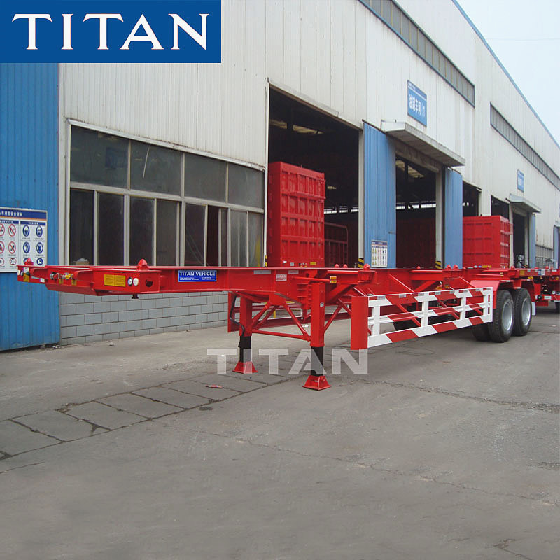 2 Axle 12m 50 Tons Shipping Container Trailer Chassis