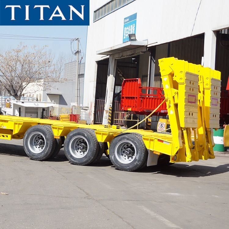 3 Axle 80 Tons Heavy Load Lowbed Trailer for Sale in Tanzania supplier