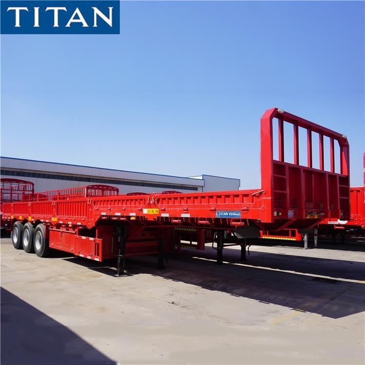 50 Tons Flatbed Trailer with Temovable Sides for Sale in Jamaica supplier
