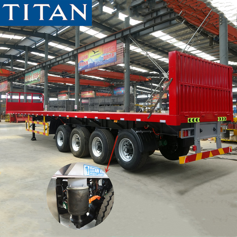 2/3/4 axle 40/48 foot container flatbed semi trailer for sale with front wall supplier