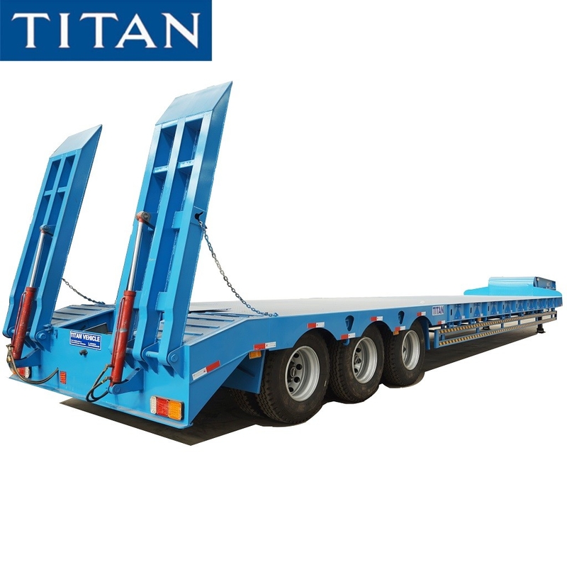 100T Lowbed Tri Axle Low Loader Trailer for Sale Low Bed Vehicle supplier