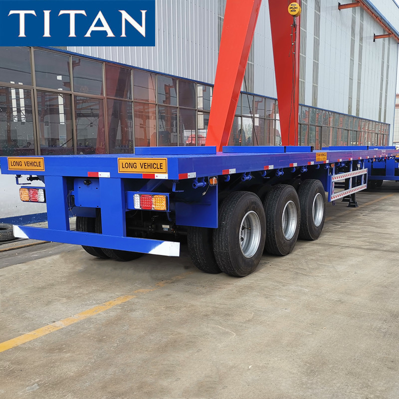 3 Axle Extendable Flatbed Trailer 24M Telescopic Trailers for Sale supplier