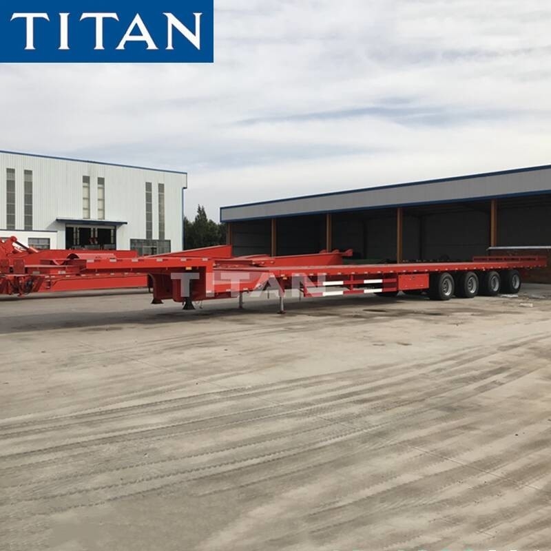 53M Extendable Trailer 4 Axle Wind Blade Turbine Transport Telescopic Trailer