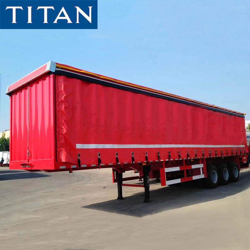 3 Axle 40 Ton PVC Tarpaulin Side Curtain Van Trailer for Sale supplier