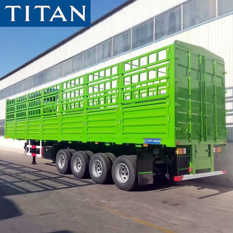 (Spot Promotion) China Stake Semi Trailer 4 Axle 60 Ton Fence Cargo Truck Trailer for Sale supplier
