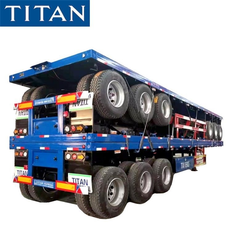 Tri axle trailer 40 ft shipping container flatbed semi trailer for sale in Zimbabwe Harare supplier