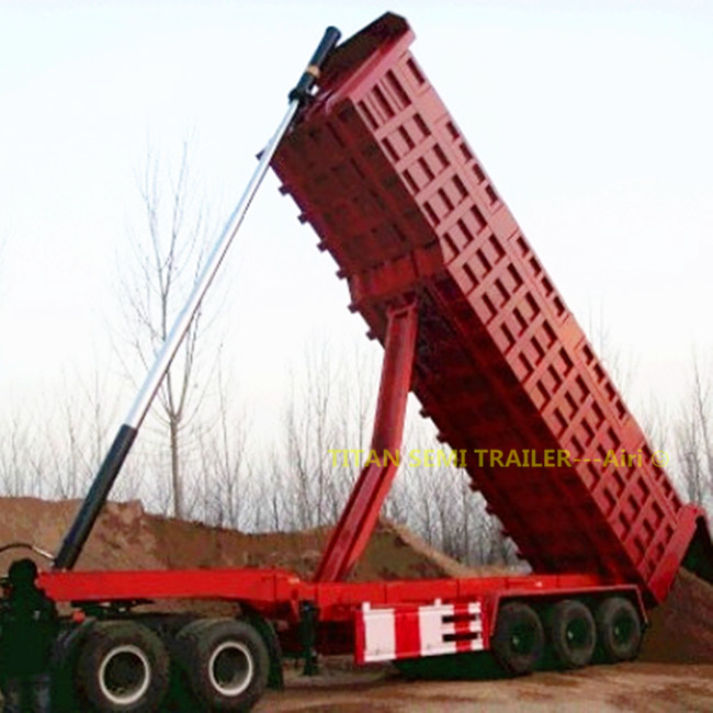 Custom 3 Axle pull behind dump flatbed trailer , semi dump gooseneck