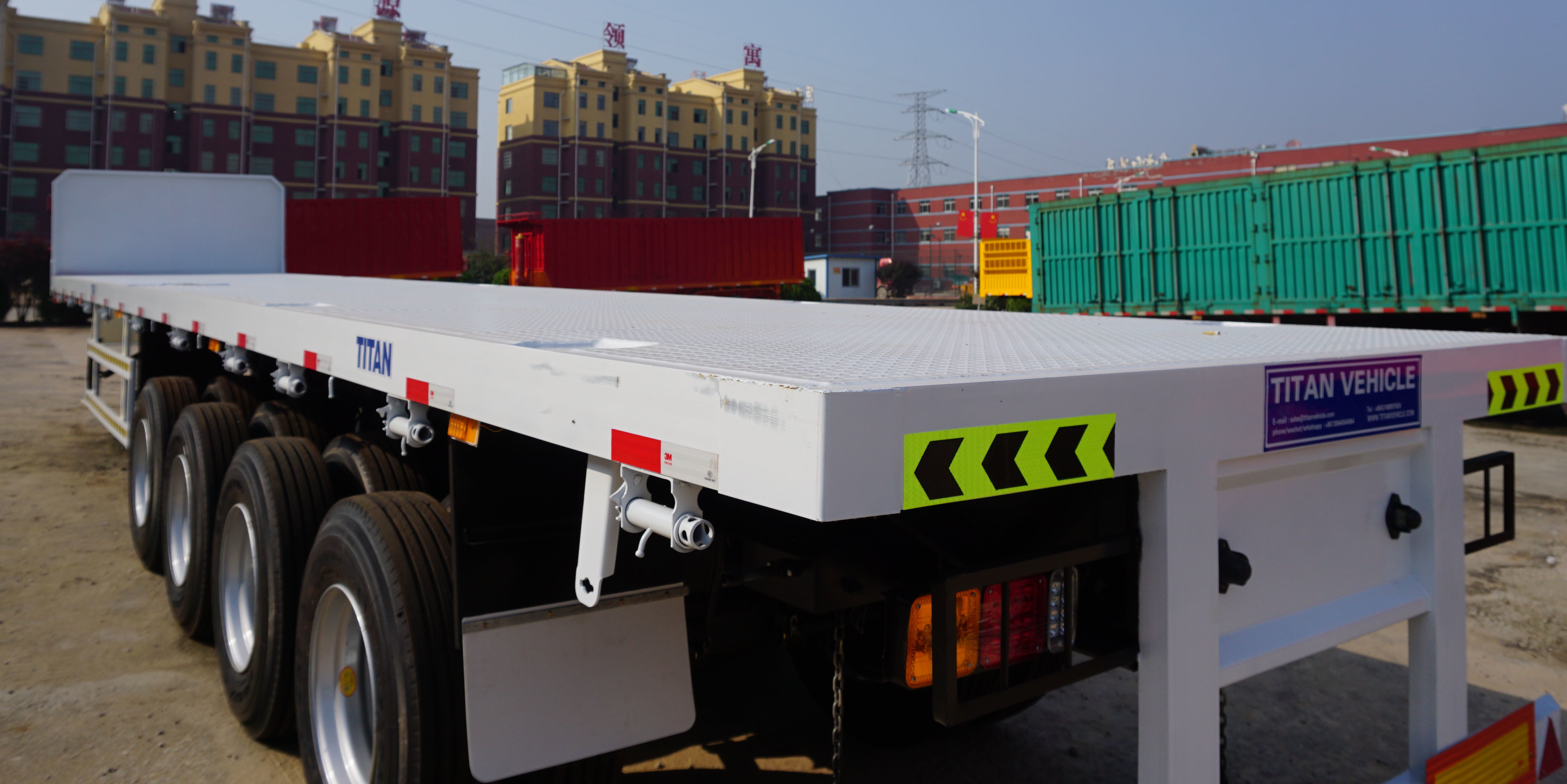 TITAN VEHICLE 4 axle 40ft flatbed container semi trailer for sale