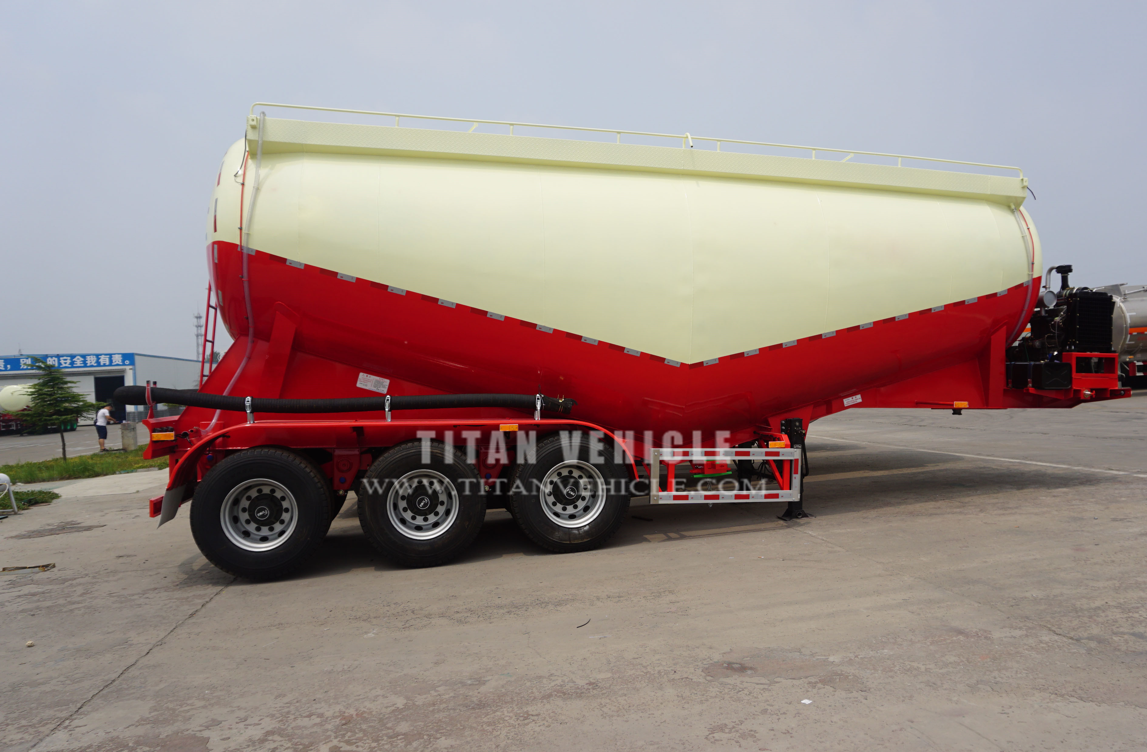 TITAN VEHICLE 3 axle bulk lime powder tanker semi trailer bulk cement