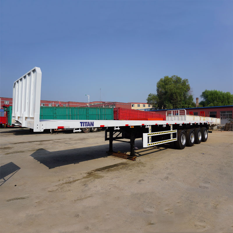 20ft 40ft Container Carrier Flatbed Semi Trailer 50 Tons 3 
