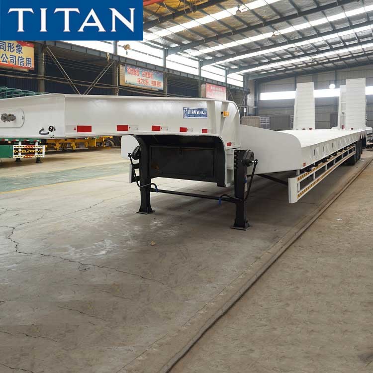 Tri Axle 80 Tons Machine Carriers Hydraulic Low Bed Trailer