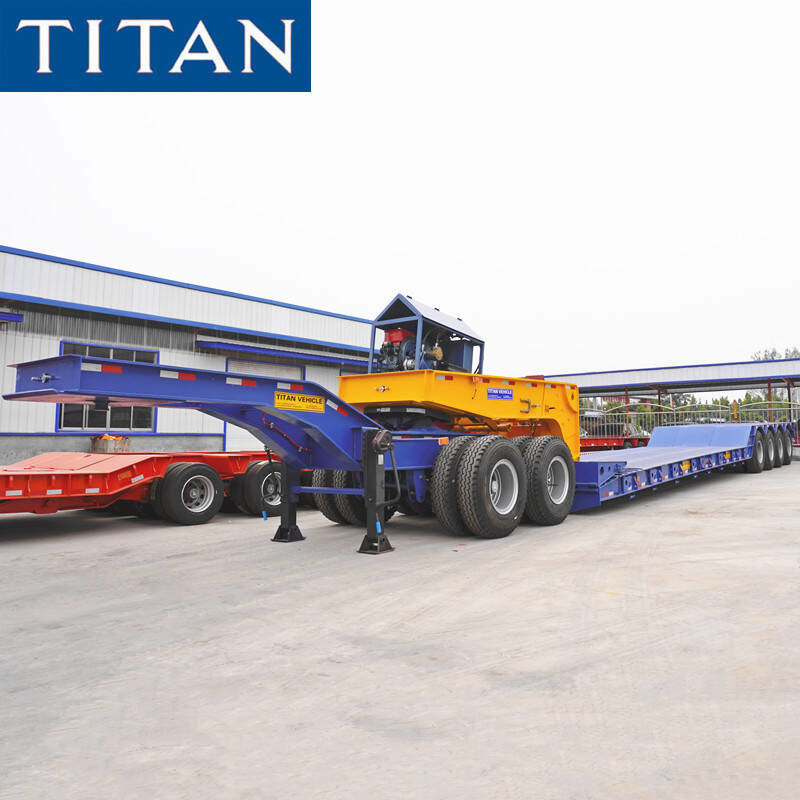 100 ton Detachable Lowboy Trailer Mechanical Detach Mining Lowboy Step